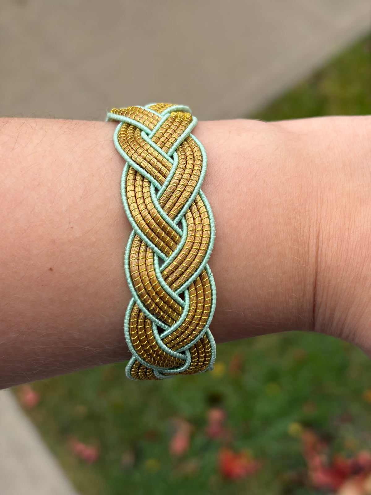 Braided Golden Grass Bracelet – Handmade Brazilian Statement Jewelry