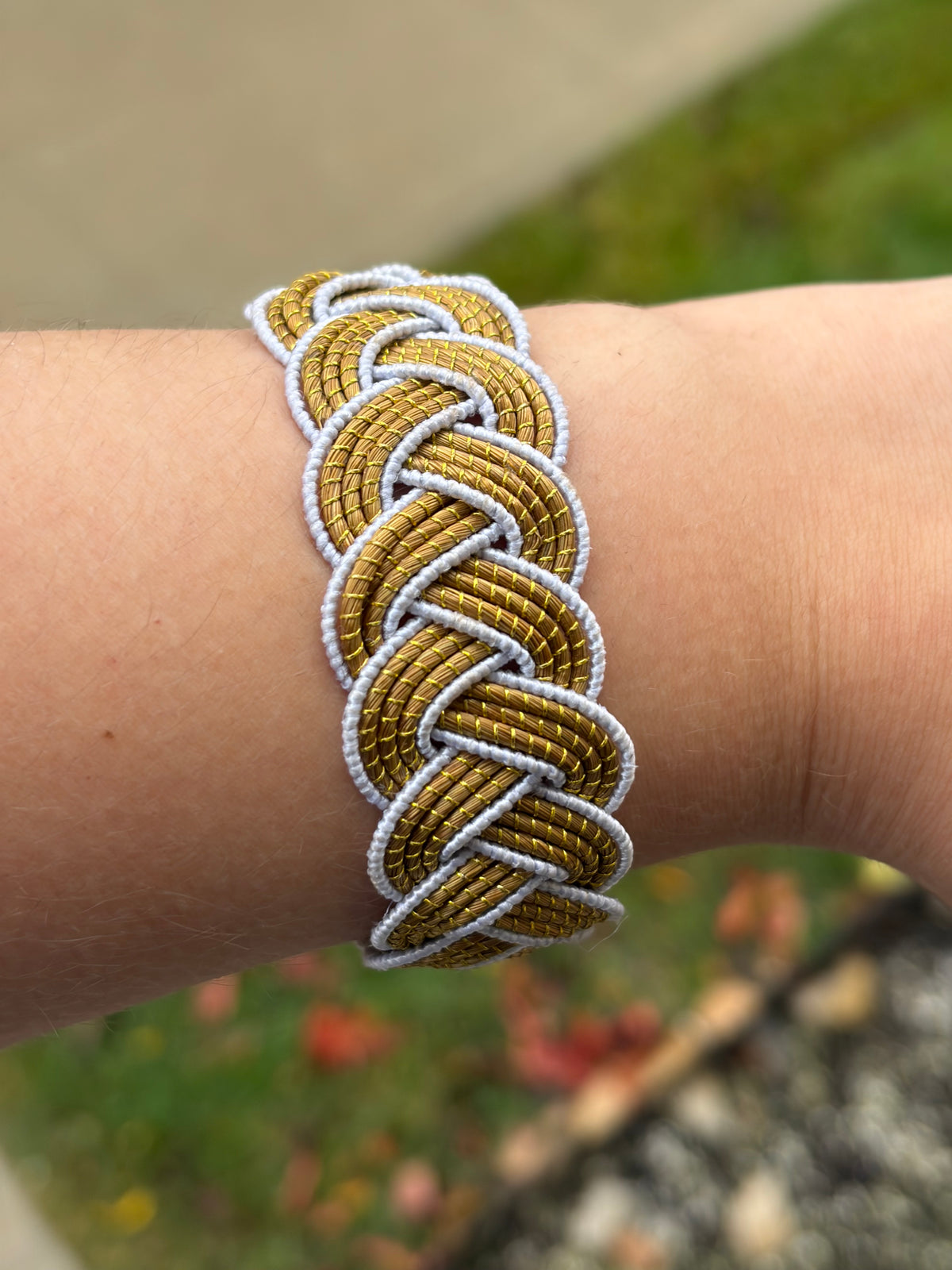 Braided Golden Grass Bracelet – Handmade Brazilian Statement Jewelry