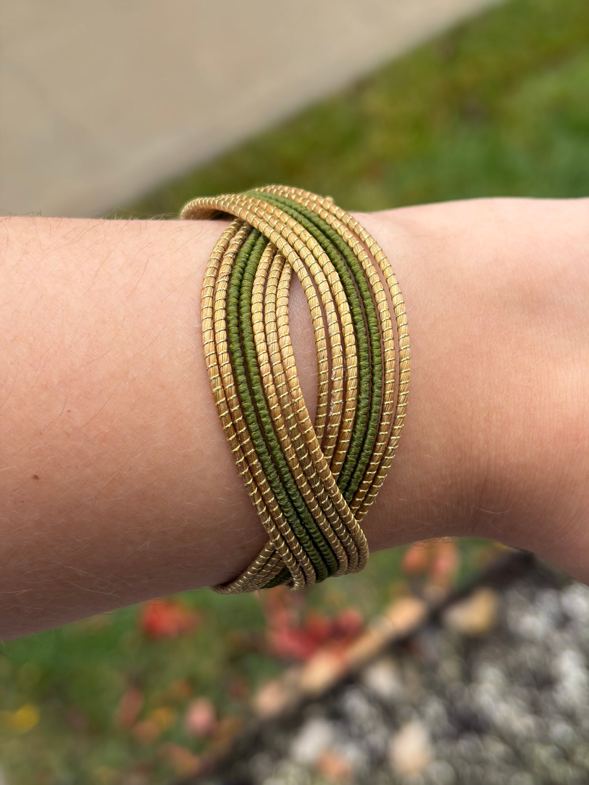 Golden Grass Multi-Strand Cuff Bracelet – Handmade Brazilian Jewelry