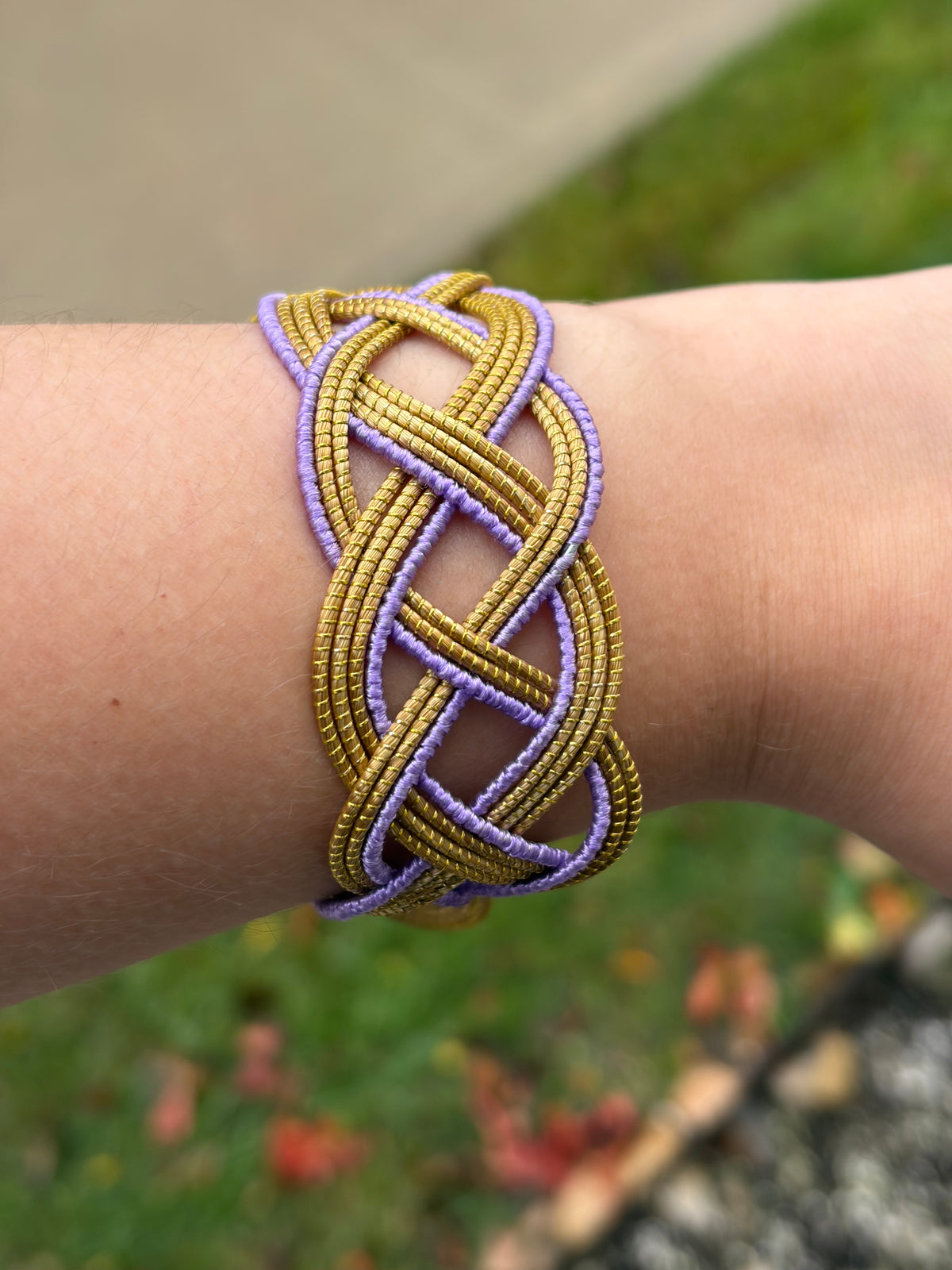Braided Golden Grass Cuff Bracelet – Handmade Brazilian Statement Jewelry