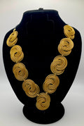 Handcrafted Brazilian Golden Grass Statement Necklace | Artisan Jewelry | Lightweight Natural Fiber Necklace
