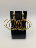 Layered Loop Statement Earrings – Handmade Brazilian Golden Grass Hoops  Copy title
