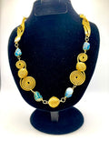 Lapis Lazuli & Golden Grass Statement Necklace – Handmade Brazilian Jewelry  Copy title