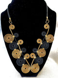 Artisan Black Jewelry Golden Grass Necklace