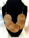 Handcrafted Golden Grass Necklace | Eco-Friendly Statement Jewelry | Lightweight Gold Toned Necklace from Brazil