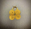 Handmade Golden Grass Double Spiral Earrings | Lightweight Boho Statement Jewelry | Sustainable Brazilian Earrings | Eco-Friendly
