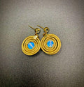 Golden Grass Earrings with Moonstone | Handmade Brazilian Jewelry | Lightweight Boho Chic Earrings | Eco-Friendly Gift