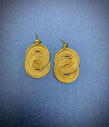 Golden Grass Oval Swirl Earrings: Lightweight Eco-Friendly Boho Jewelry
