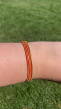 Handmade Orange Golden Grass Bracelet  Adjustable Minimalist Jewelry