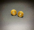 Golden Grass Stud Earrings with Crystal | Handmade Brazilian Jewelry | Lightweight Eco-Friendly Gift