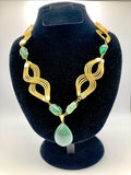 Brazilian Golden Grass Necklace | Green Quartz Pendant | Handmade Capim Dourado Jewelry | Lightweight Statement Necklace | Gift for Her