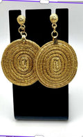 Handmade Golden Grass Mandala Earrings  Brazilian Boho Jewelry