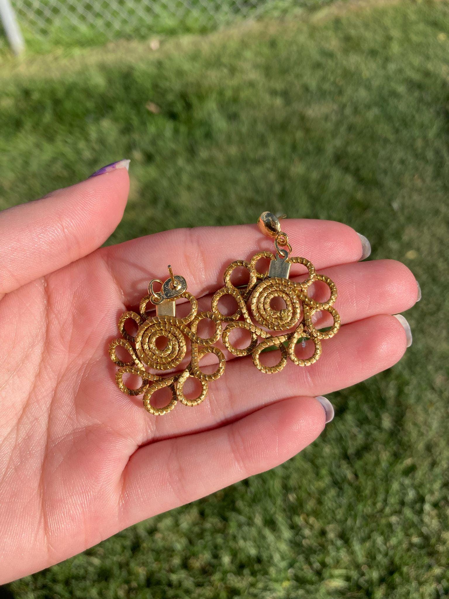 Golden Bloom Earrings  Handmade Golden Grass Jewelry