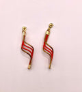 Golden Grass Orange Wave Earrings | Handmade Brazilian Jewelry | Lightweight Eco-Friendly Earrings
