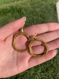 Classic Circle Earrings  Minimalist Golden Grass Hoops