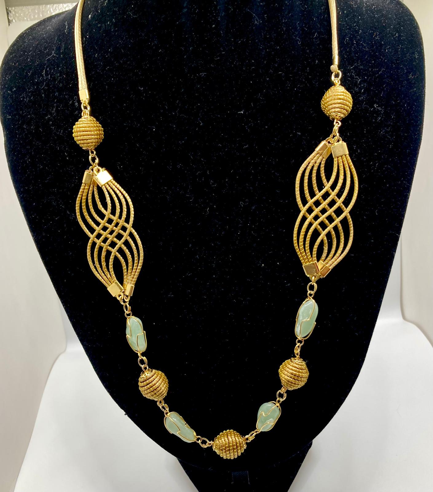 Golden Grass & Amethyst Necklace or Green Quartz Handcrafted Brazilian Jewelry | Eco-Friendly Elegant Gemstone Necklace