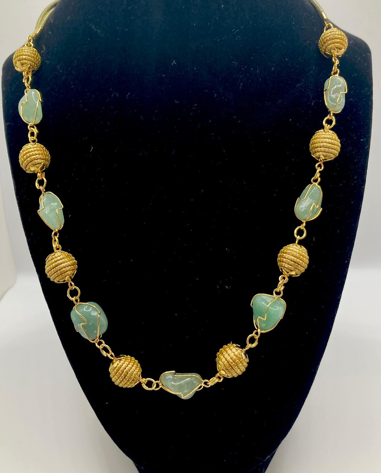 Green Quartz Necklace  Natural Gemstone Brazilian Handmade Eco-Friendly Gift