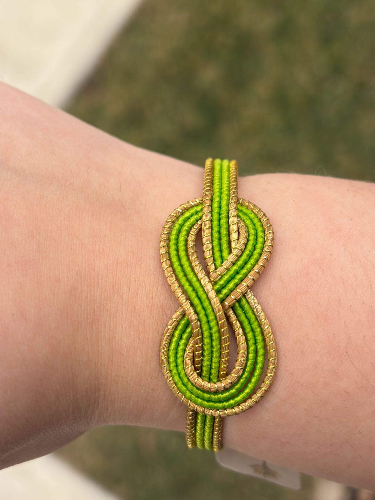 Minimal Golden Grass Knot Bracelet  Handmade Adjustable Brazilian Jewelry, Everyday Woven Bracelet
