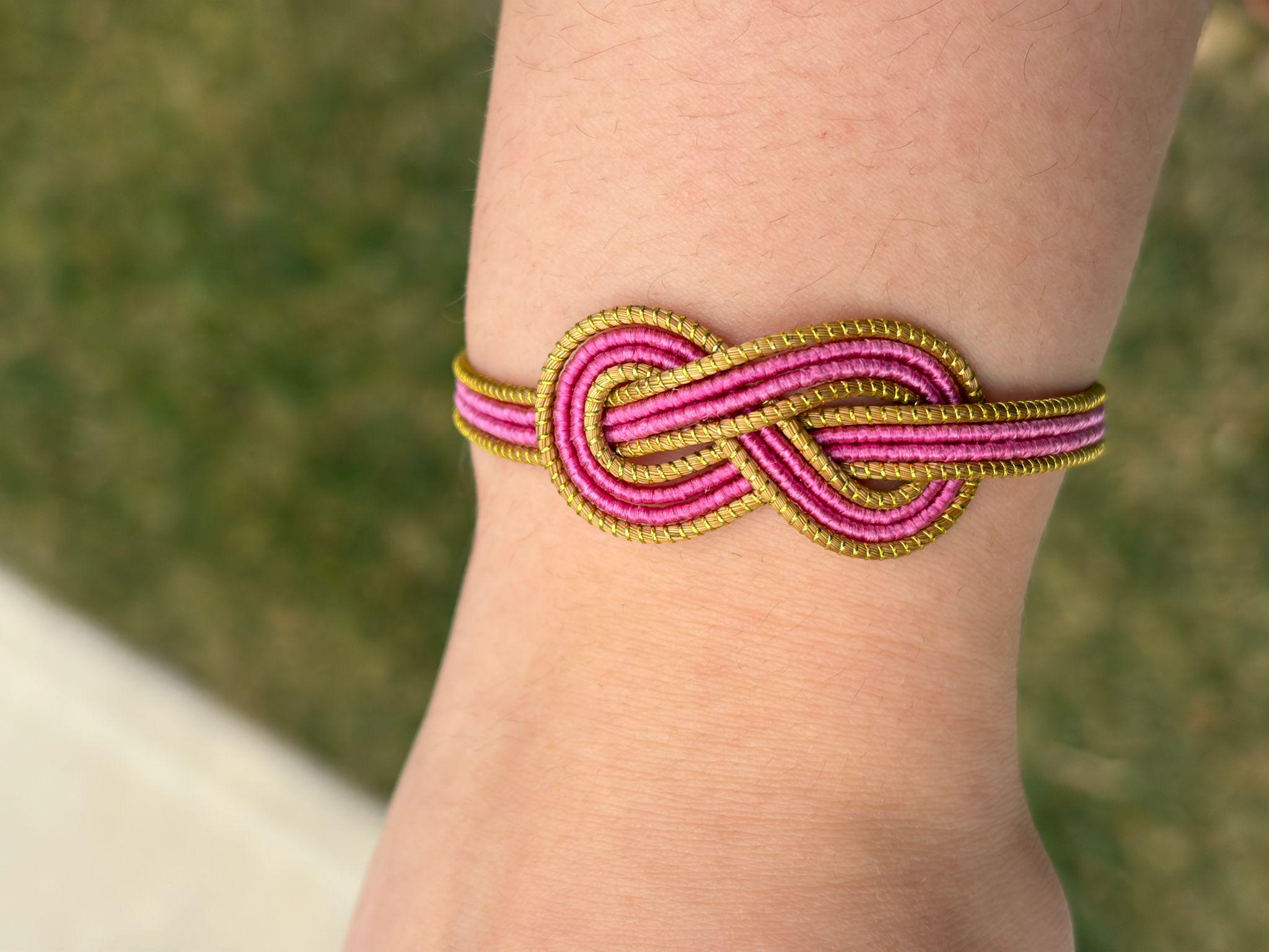 Minimal Golden Grass Knot Bracelet  Handmade Adjustable Brazilian Jewelry, Everyday Woven Bracelet