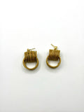 Minimal Golden Grass Hoop Earrings  Handmade Brazilian Everyday Jewelry