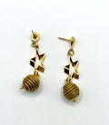 Star Charm Golden Grass Earrings  Handmade Brazilian Statement Jewelry