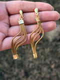 Golden Grass Earrings | Handmade Brazilian Jewelry | Lightweight Eco-Friendly Earrings