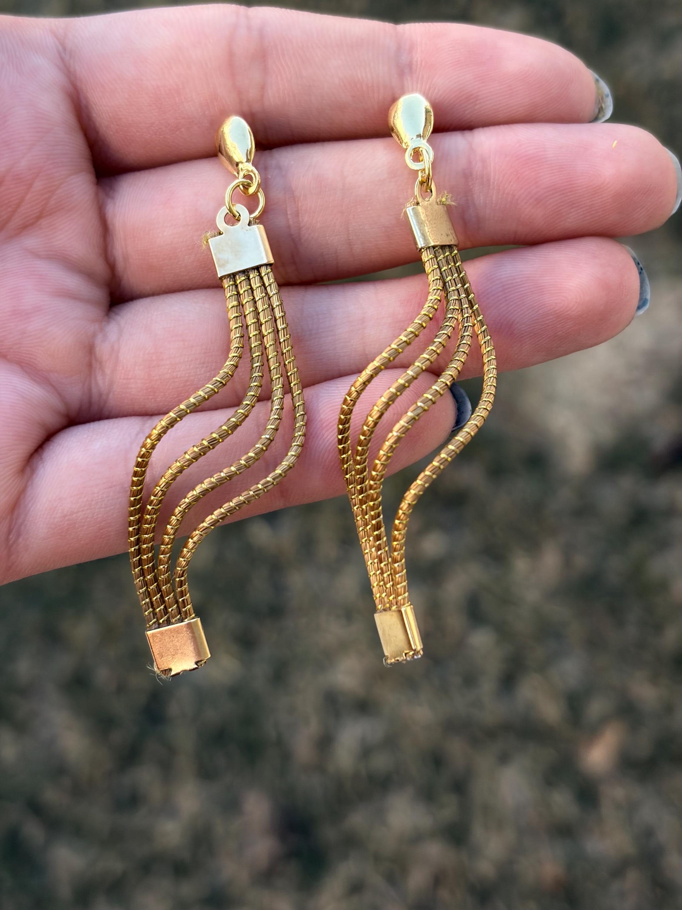 Golden Grass Earrings | Handmade Brazilian Jewelry | Lightweight Eco-Friendly Earrings