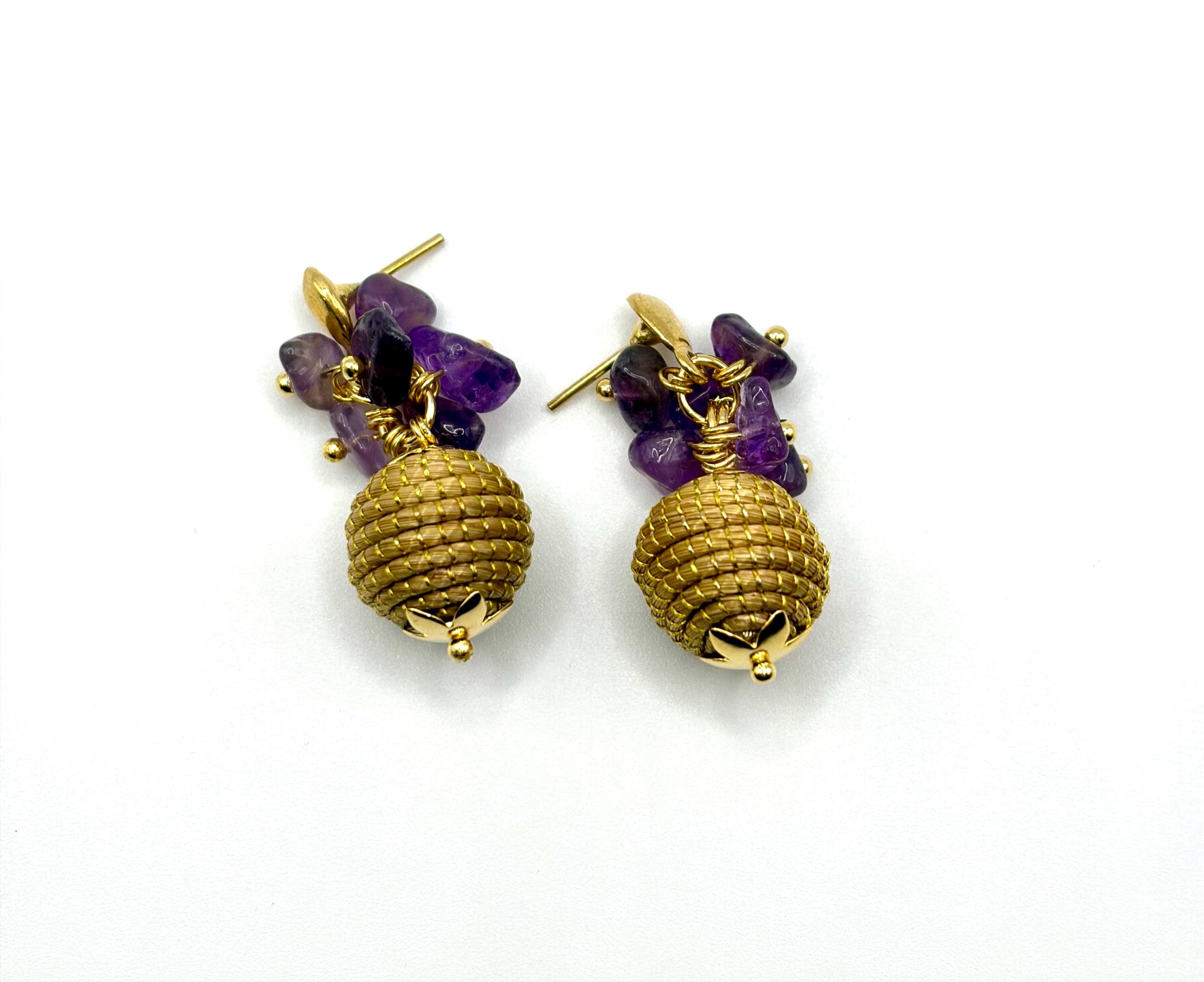 Golden Grass Green Quartz Earrings | Handmade Brazilian Jewelry | Lightweight Eco-Friendly Earrings