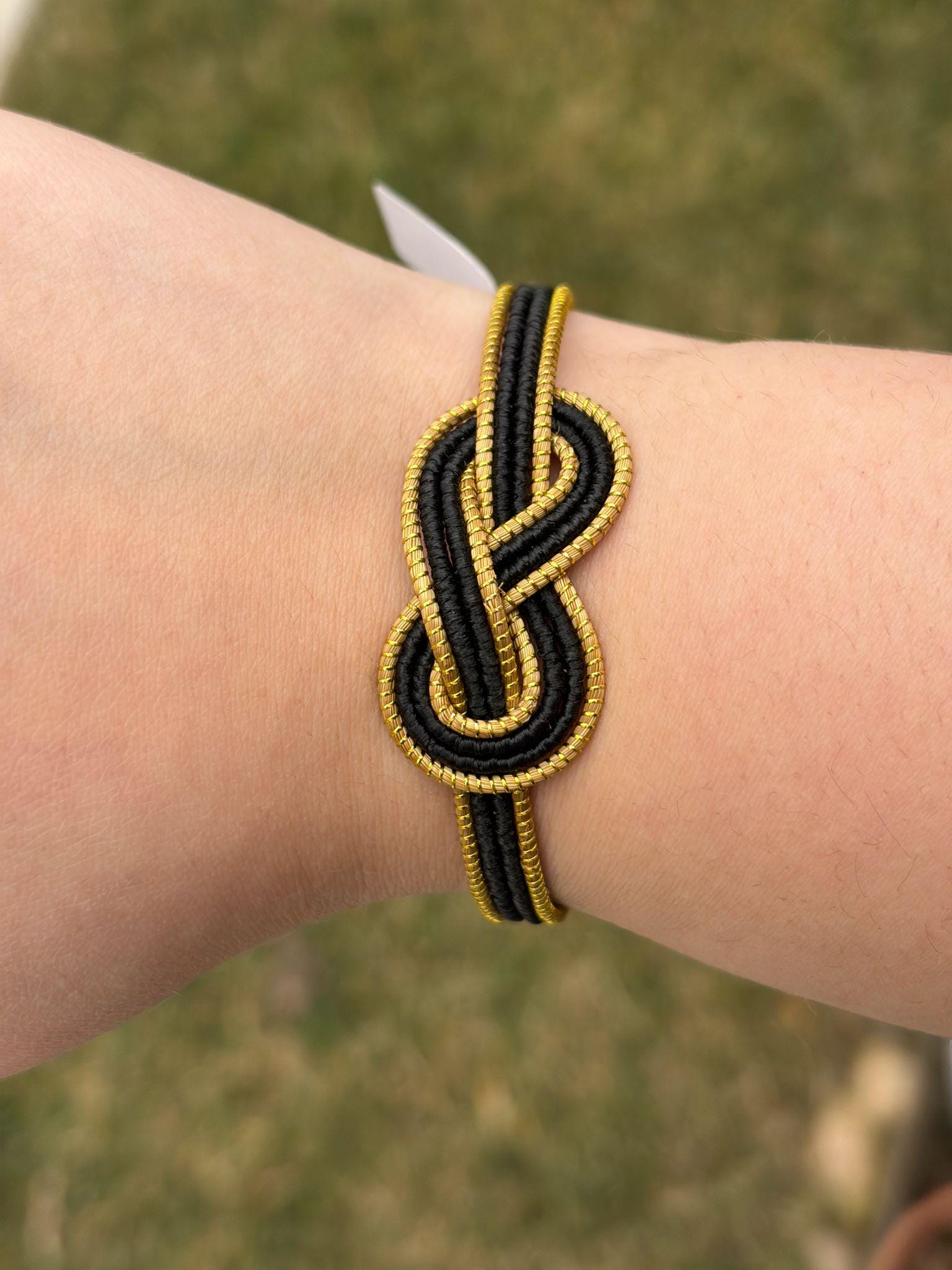 Minimal Golden Grass Knot Bracelet  Handmade Adjustable Brazilian Jewelry, Everyday Woven Bracelet
