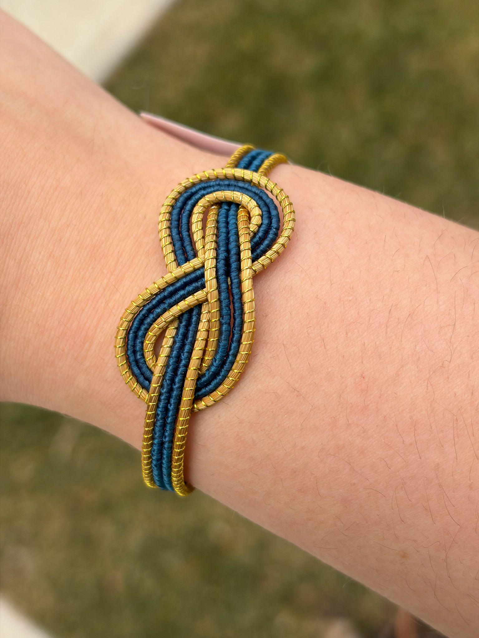 Minimal Golden Grass Knot Bracelet  Handmade Adjustable Brazilian Jewelry, Everyday Woven Bracelet