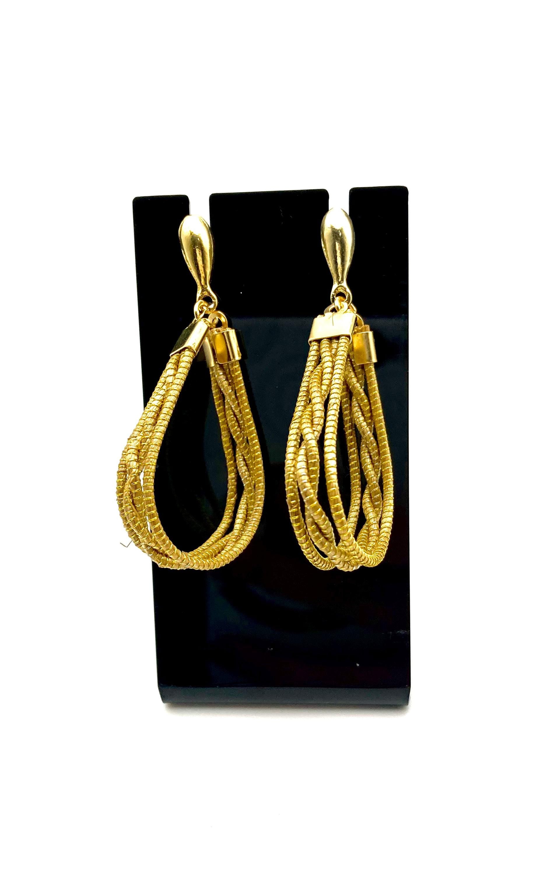 Lightweight Brazilian Teardrop Earrings Gold Statement Boho Spring Jewelry