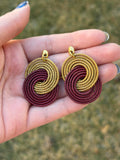 Golden Grass Infinity Earrings  Handmade Brazilian Jewelry