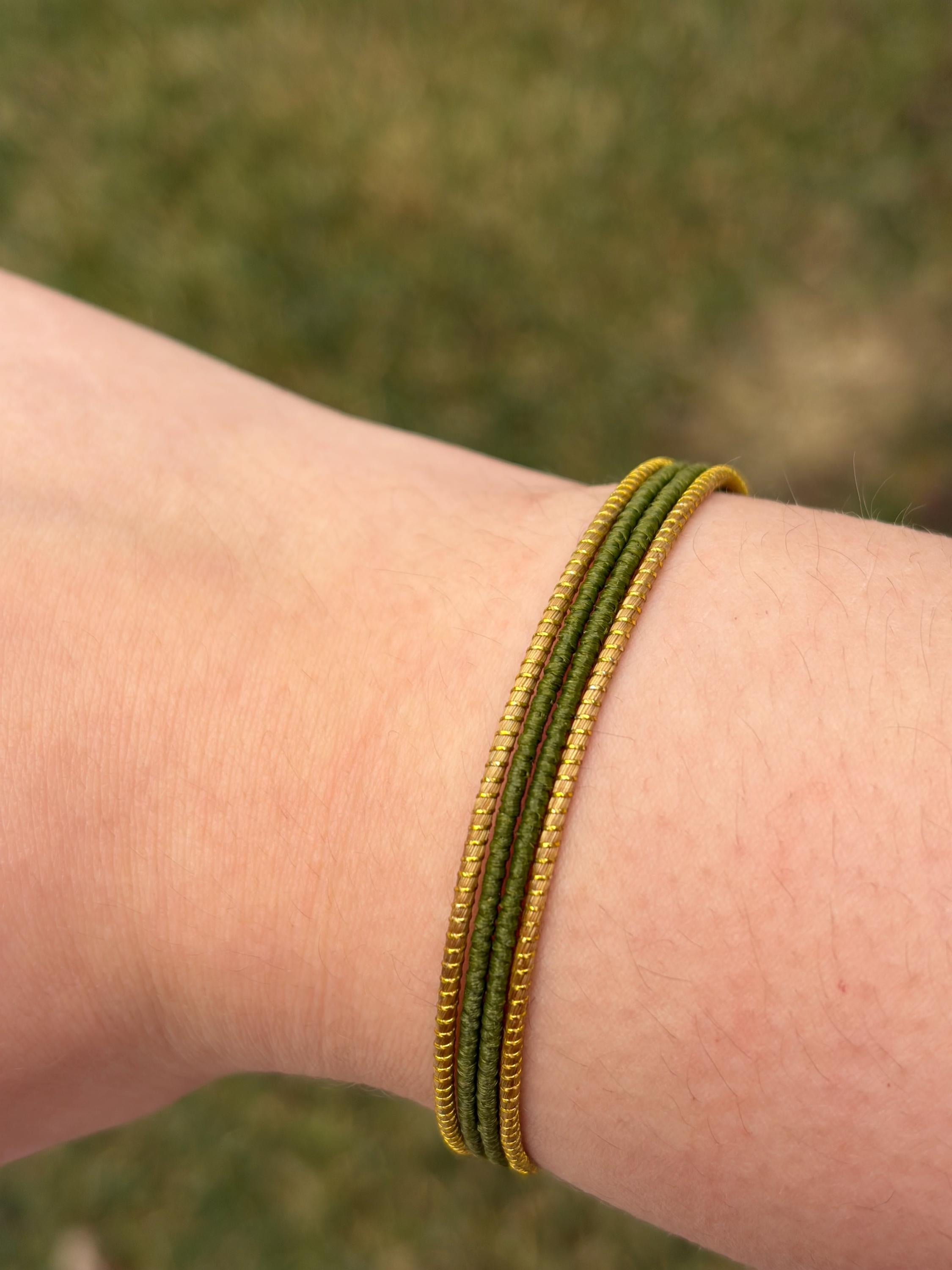 Golden Grass Bracelet  Handmade Brazilian Jewelry, Minimal Color Bracelet, Lightweight Sustainable Artisan Bracelet
