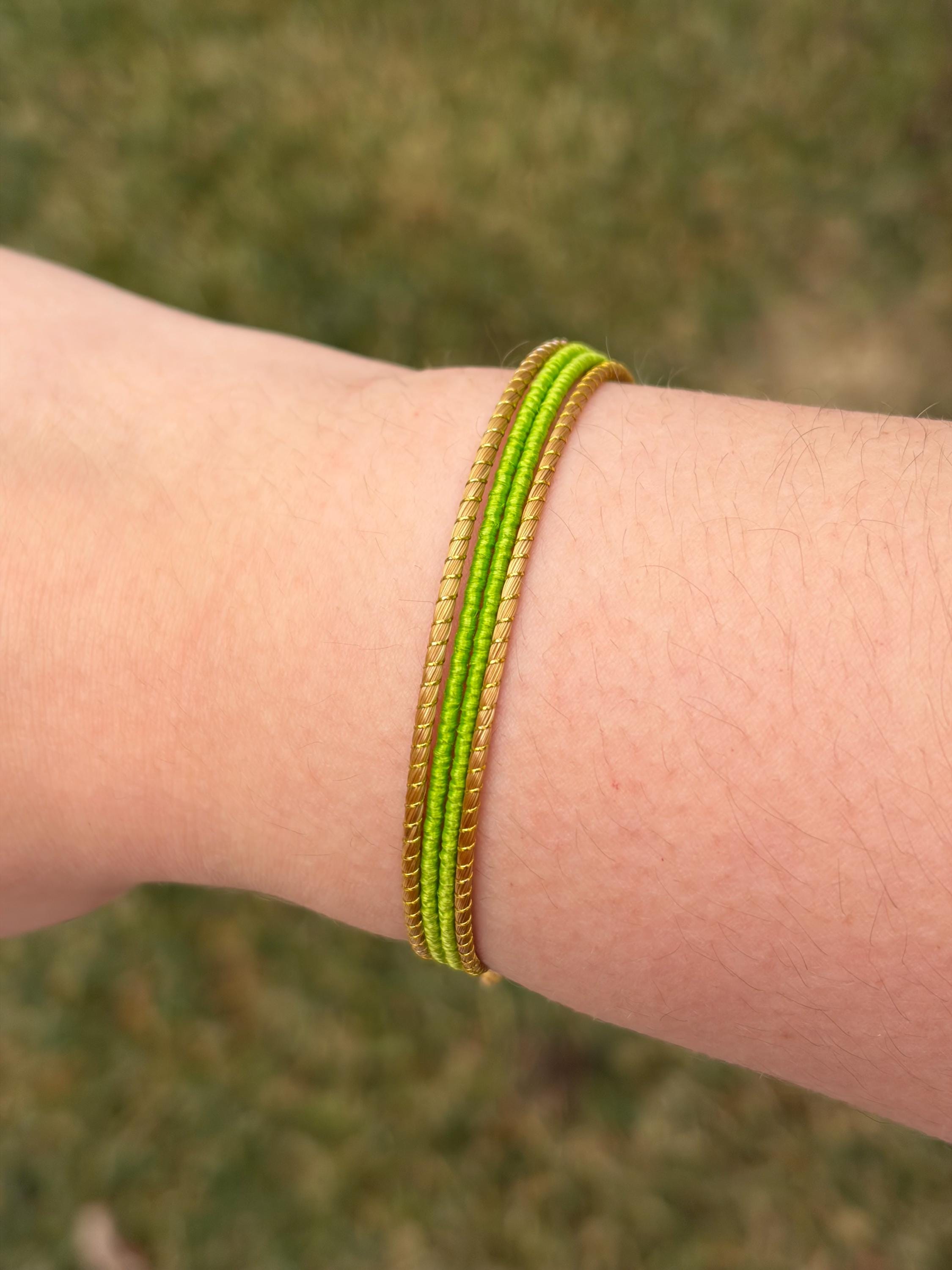 Golden Grass Bracelet  Handmade Brazilian Jewelry, Minimal Color Bracelet, Lightweight Sustainable Artisan Bracelet
