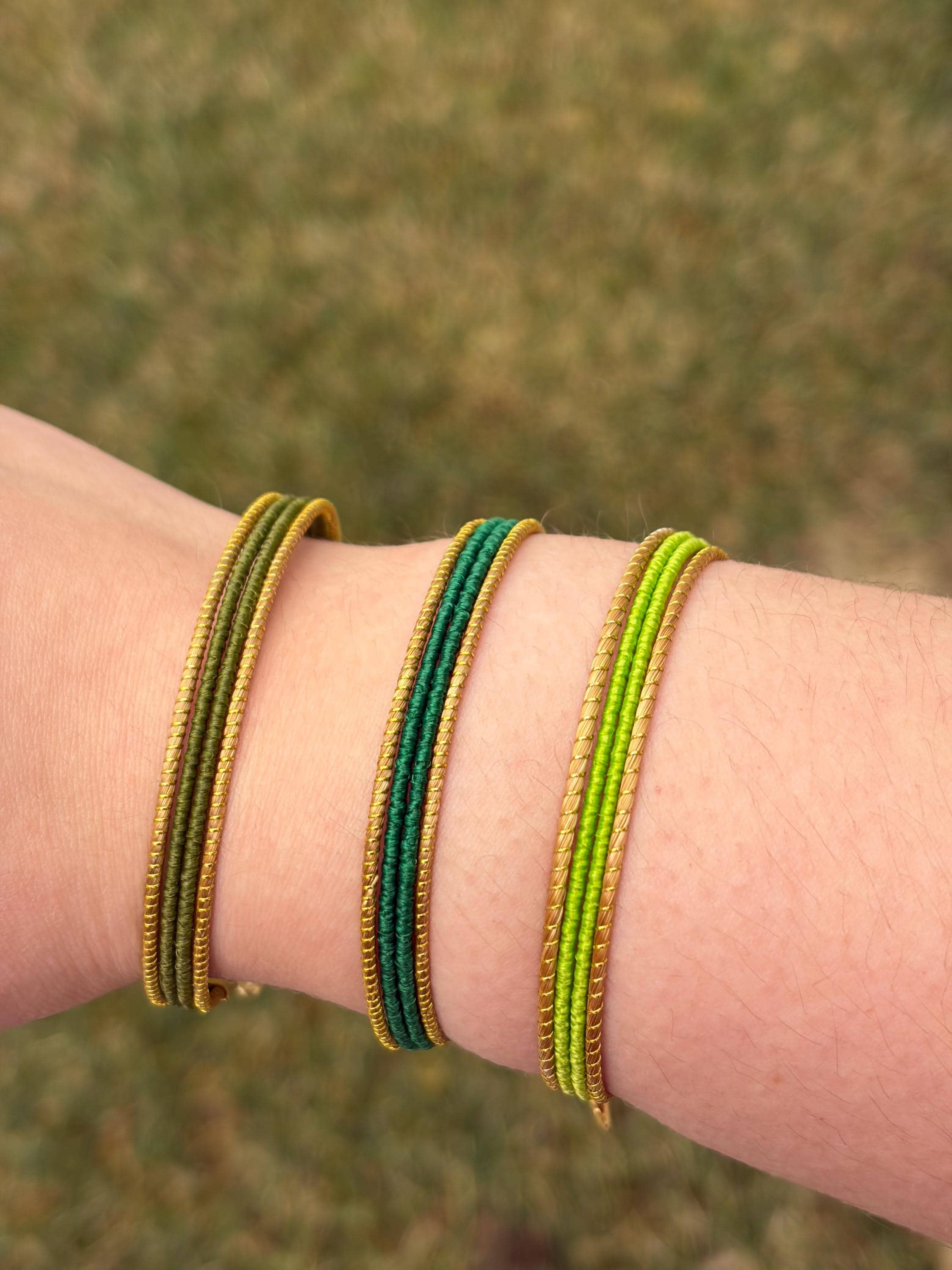 Golden Grass Bracelet  Handmade Brazilian Jewelry, Minimal Color Bracelet, Lightweight Sustainable Artisan Bracelet