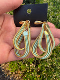 Handcrafted Brazilian Golden Grass Layered Loop Earrings | Lightweight Statement Earrings | Sustainable Artisan Jewelry