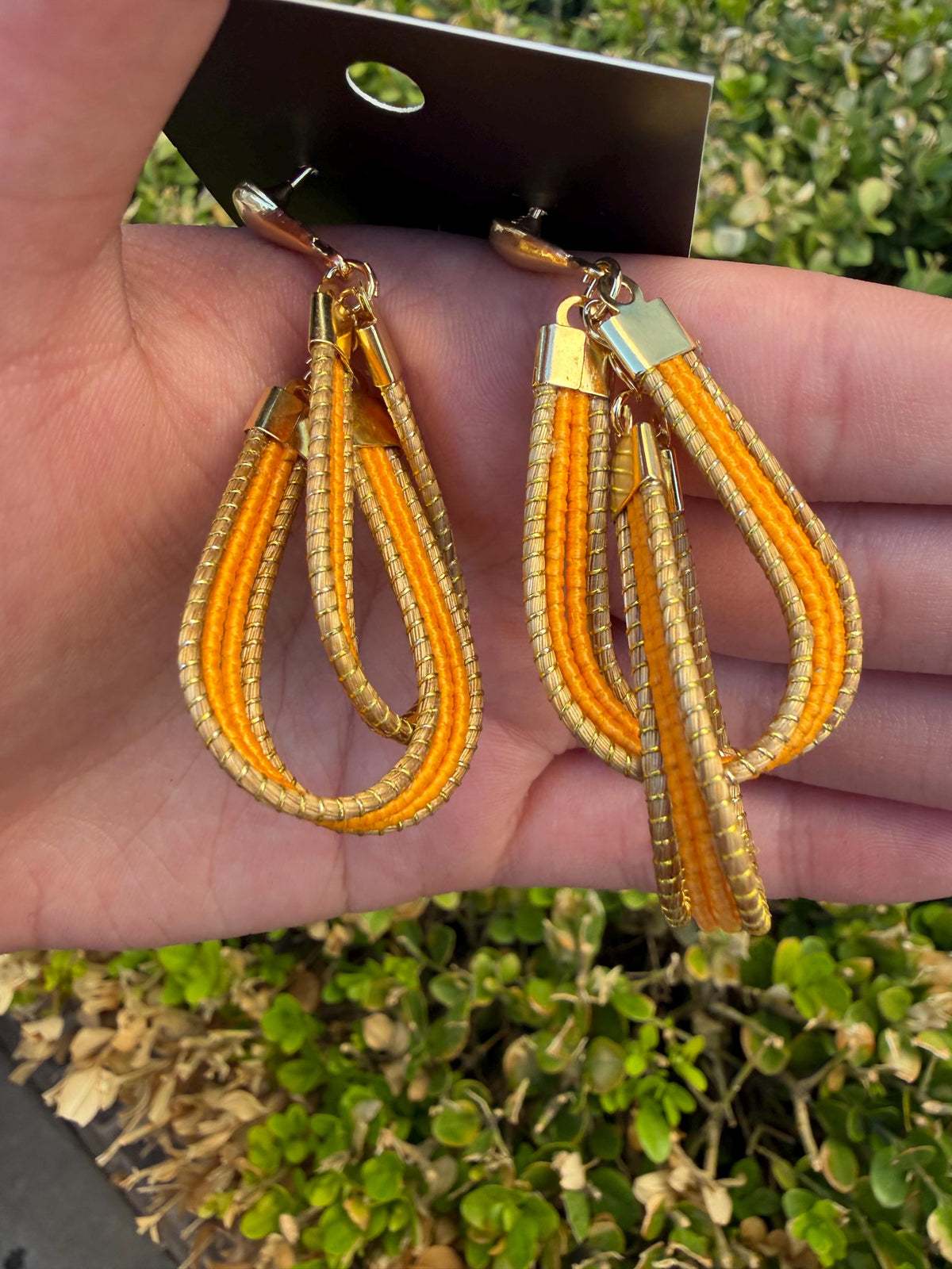 Handcrafted Brazilian Golden Grass Layered Loop Earrings | Lightweight Statement Earrings | Sustainable Artisan Jewelry