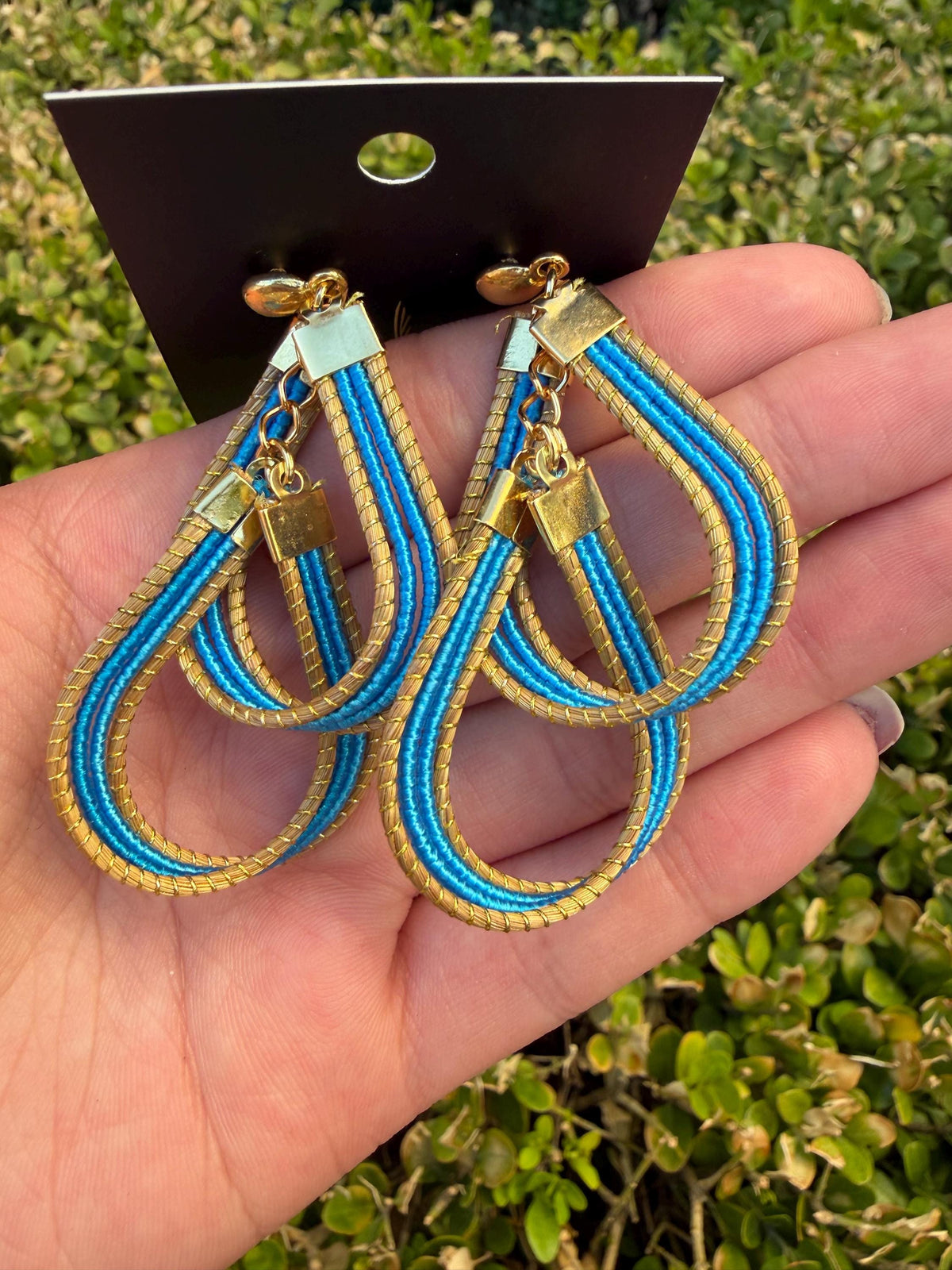 Handcrafted Brazilian Golden Grass Layered Loop Earrings | Lightweight Statement Earrings | Sustainable Artisan Jewelry