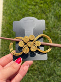 Handcrafted Brazilian Golden Grass Rose Hair Stick | Wooden Hair Pin | Floral Hair Accessory | French Twist Bun Holder