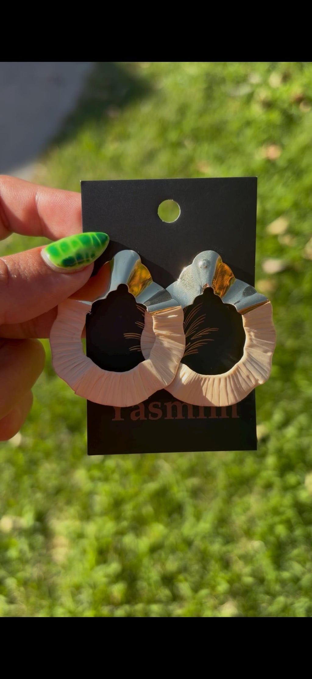Buriti Fiber Statement Earrings