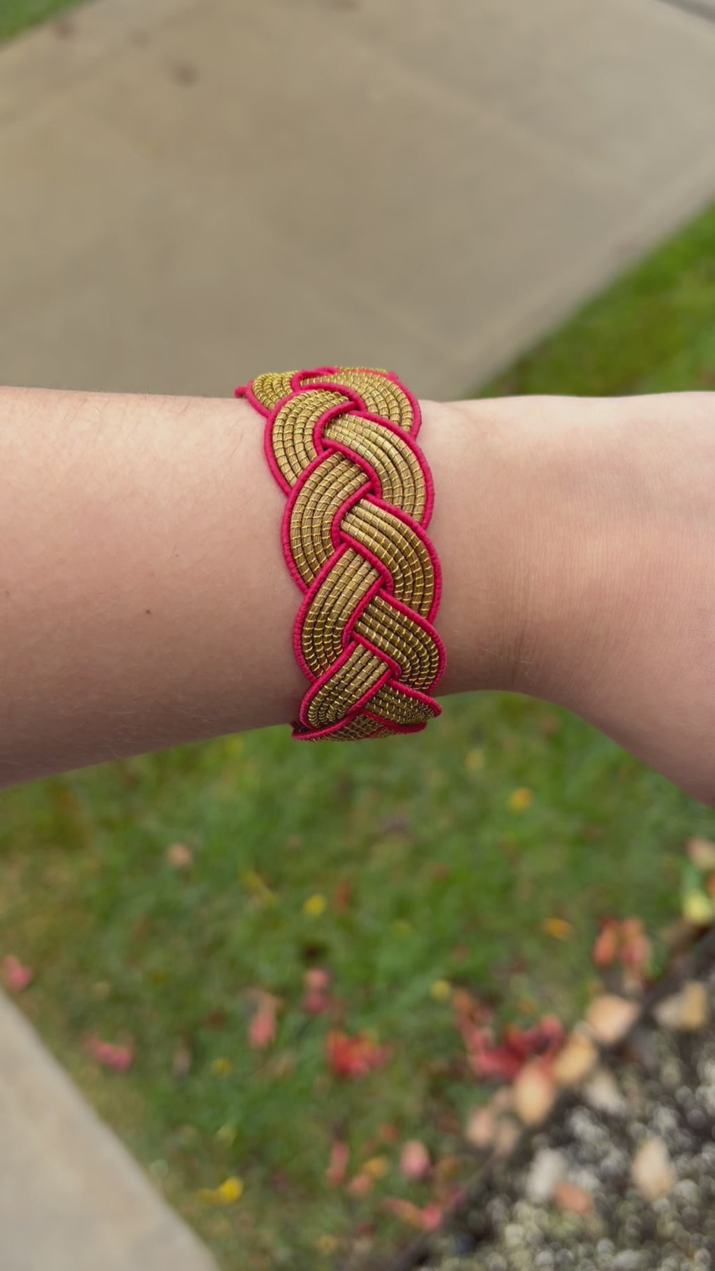 Braided Golden Grass Bracelet – Handmade Brazilian Statement Jewelry