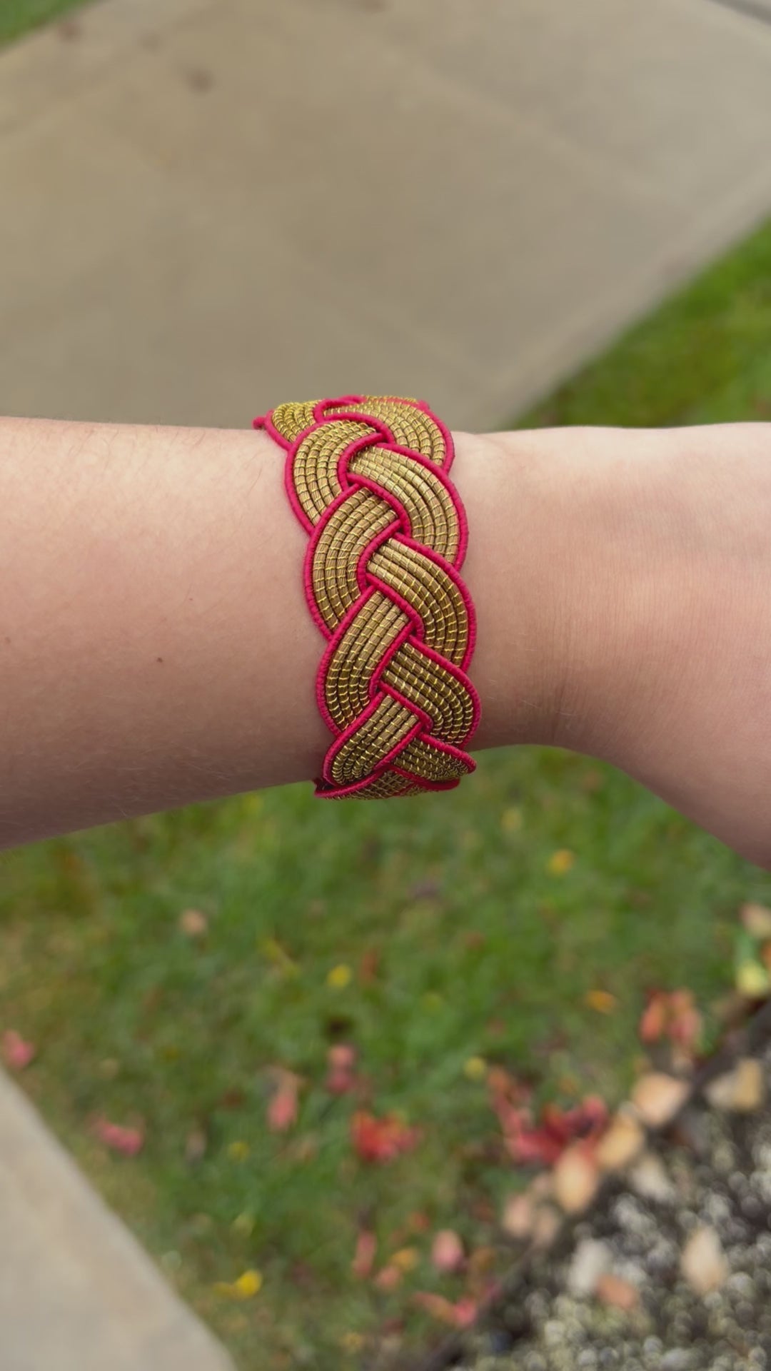 Braided Golden Grass Bracelet – Handmade Brazilian Statement Jewelry