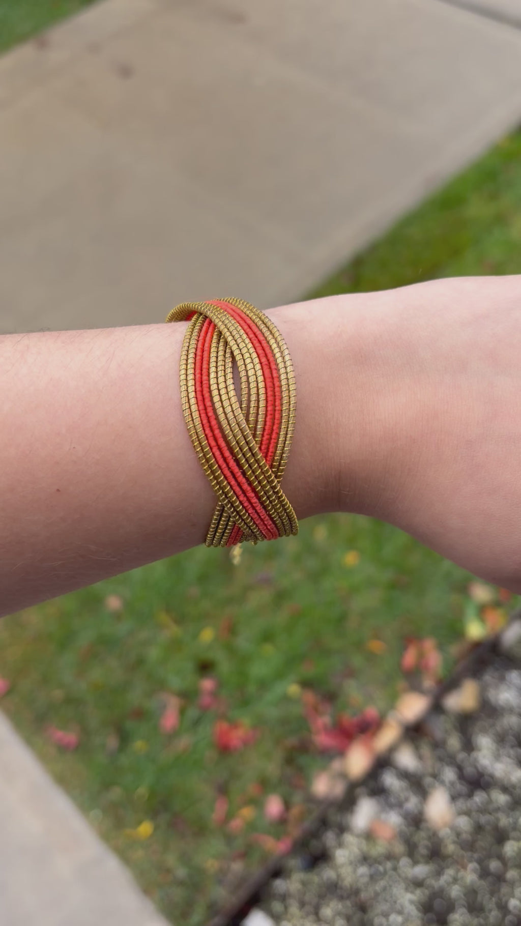Golden Grass Multi-Strand Cuff Bracelet – Handmade Brazilian Jewelry